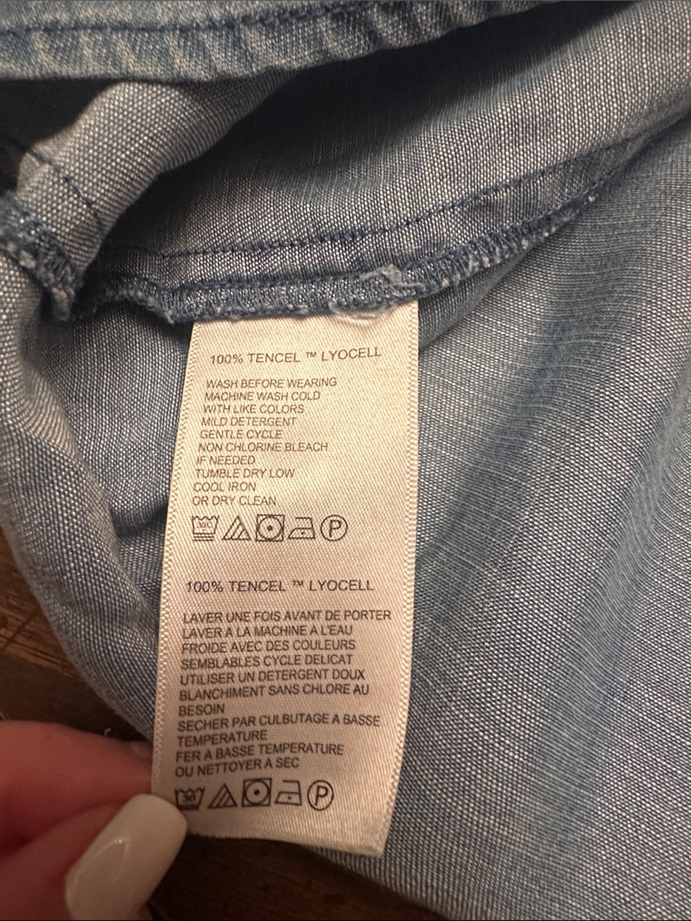 Tommy Bahama Light Blue 3/4 Sleeve Chambray dress - Picture 5 of 8